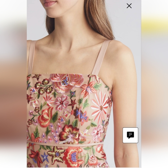 Sam Edelman Floral Embroidered Midi Sheath Dress New with Tags - Picture 7 of 12